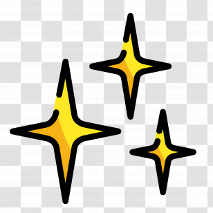 Sparkles Emoji - Yellow Sparkling Stars Transparent PNG