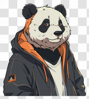 Panda - Cool Panda In Hoodie Transparent PNG