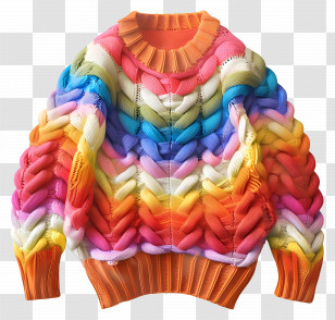 Knitted Sweater - Colorful Knitted Sweater For Winter Fashion Transparent PNG