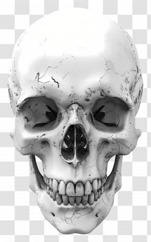 Skeleton Face - Detailed Realistic Skull Illustration Transparent PNG
