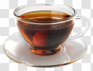 Black Tea - Glass Teacup With Tea Illustration Transparent PNG