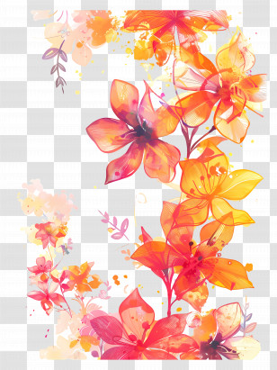 Flower Background - Vibrant Orange Flowers Transparent PNG