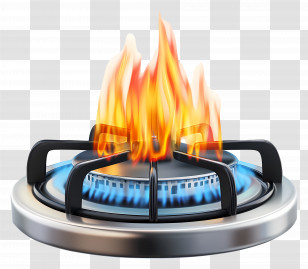 Gas Fuel Stove Fire - Gas Stove With Bright Flame Transparent PNG