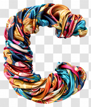 Letter C - Colorful Fabric Letter C Transparent PNG