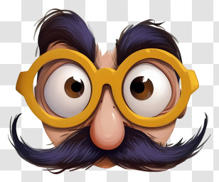 Inventive Character Designs - Animated Disguise Glasses With Big Eyes Transparent PNG