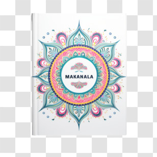 Book Cover Template - Colorful Decorative Mandala Notebook Transparent PNG