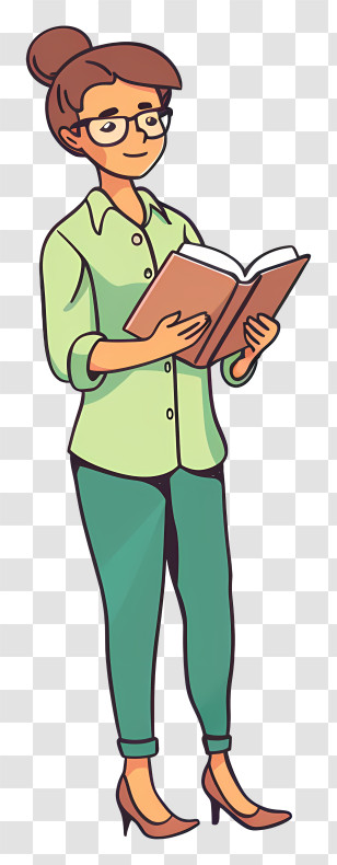 Teacher With Book - Woman Reading A Book Transparent PNG