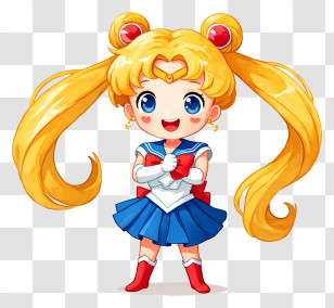 Cartoon Sailor Moon - Cute Blonde Magical Girl Transparent PNG