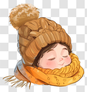 Knit Cap - Cute Child In Winter Clothes Transparent PNG
