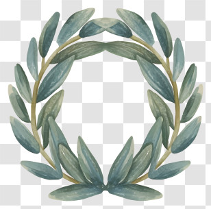 Wreath - Elegant Green Laurel Wreath Decoration Transparent PNG