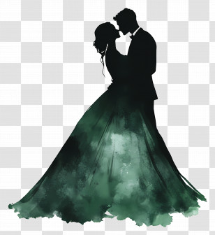 Wedding Silhouette - Silhouette Of Couple Dancing Transparent PNG