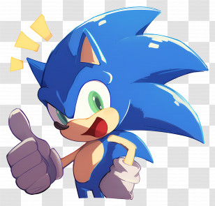 Sonic The Hedgehog - Dynamic Blue Hedgehog Character In Action Transparent PNG