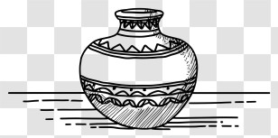 Cartoon - Hand-Drawn Patterned Vase Sketch Transparent PNG