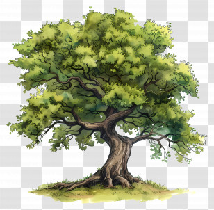 Tree - Green Oak Tree Illustration Transparent PNG
