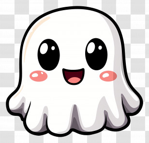 Cute Ghost - Cute Ghost Cartoon Illustration For Halloween Transparent PNG