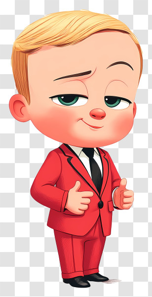 Boss Baby - Cartoon Baby In Red Suit Transparent PNG