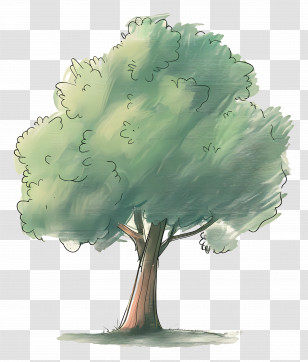 Cartoon Tree - Cute Cartoon Green Tree Illustration Transparent PNG