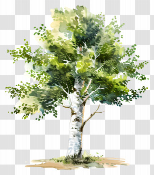 Birch Tree - Beautiful Birch Tree Illustration Transparent PNG