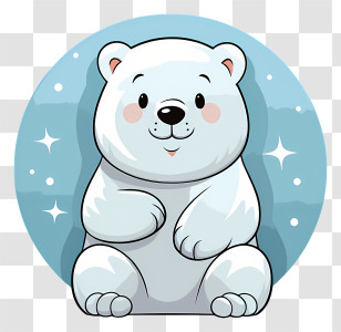 Icon - Adorable White Polar Bear Illustration Transparent PNG