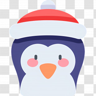 Christmas Penguin - Adorable Penguin With Winter Hat Transparent PNG