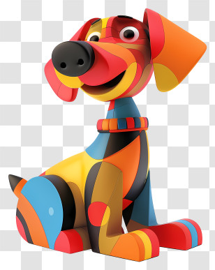 Dog Toy - Colorful Cartoon Dog Illustration Transparent PNG
