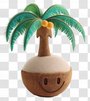 3d Coconut Tree - Smiling Coconut Palm Transparent PNG