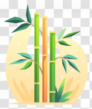Bamboo - Green Bamboo Stalks Illustration Transparent PNG