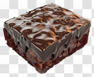 Chocolate Brownie - Rich Chocolate Brownie With Glossy Topping Transparent PNG