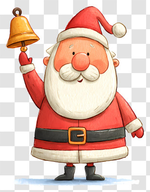 Cute Santa Claus - Santa Claus With Bell Transparent PNG