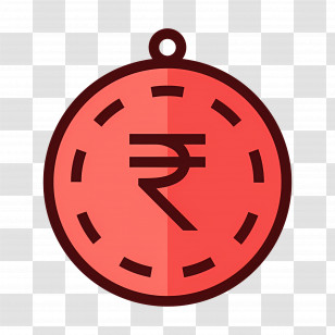 Indian Rupees - Red Rupee Coin Icon Illustration Transparent PNG