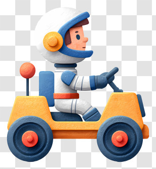 Astronaut Riding Rover In Space - Toy Astronaut Driving A Car Transparent PNG