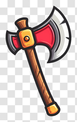 Battle Axe - Medieval Battle Axe Cartoon Transparent PNG