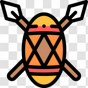 Africa - Tribal Shield And Spears Transparent PNG