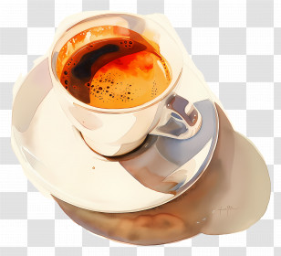 Espresso Coffee - Coffee Cup With Saucer Illustration Transparent PNG