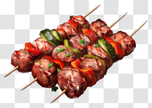 Espeto Churrasco - Grilled Meat And Vegetable Skewers Transparent PNG