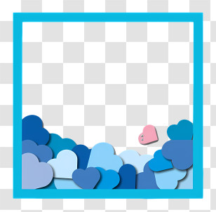 Icon - Blue And Pink Hearts In A Frame Transparent PNG