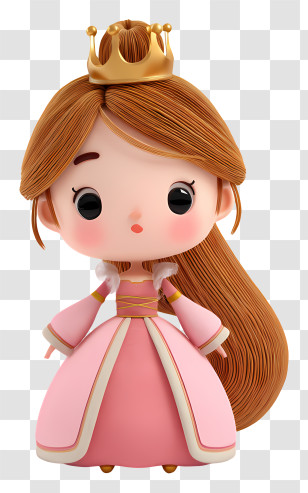 Cartoon Princess Avatar - Princess Doll With Crown Transparent PNG