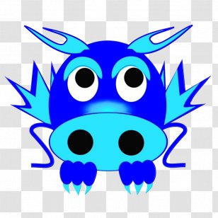 Blue Cartoon Head Snout Line - Wet Ink - Electric Transparent PNG