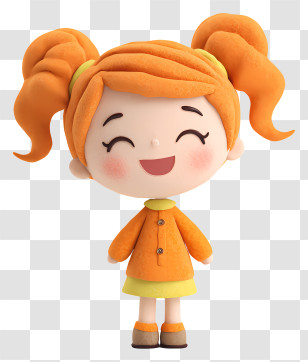 Little Girl Smiling - Joyful Girl With Pigtails Transparent PNG