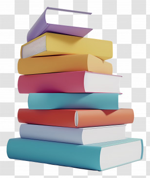 Animated Books - Colorful Stack Of Books For Learning Transparent PNG