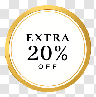 Extra 20 Off - Extra 20% Off Gold Badge Transparent PNG