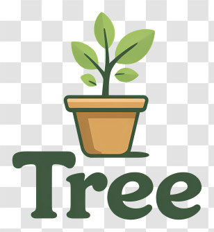 Tree Logo - Potted Plant Illustration Transparent PNG