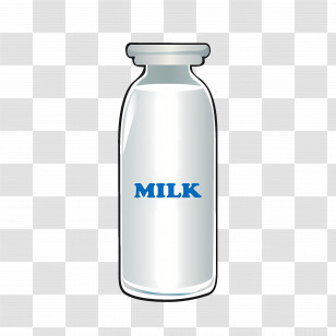 Milk - Glass Bottle Of Fresh Milk Transparent PNG