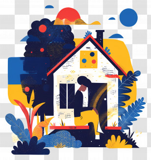 Log Cabin House - Small Cute Doodle House Transparent PNG