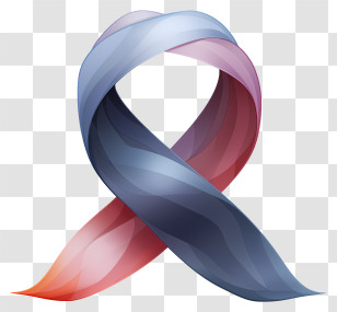 Hand Drawn Ribbon - Blue And Pink Ribbon Decoration Transparent PNG