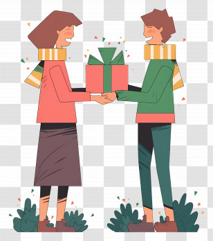 People Exchanging Gifts - People Exchanging Gifts Joyfully Transparent PNG