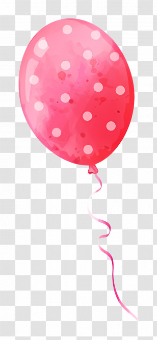 Single Balloon - Pink Polka Dot Balloon For Festive Decorations Transparent PNG