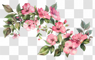 Tropical Flower Background - Pink Floral Arrangement Art Transparent PNG