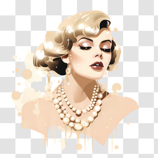 Artistic Illustration Of Elegant Woman - Art Deco Style Elegant Woman Illustration Transparent PNG