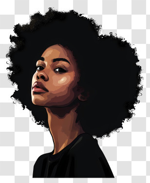 Black History Month - Modern Stylized Woman Portrait On Canvas Transparent PNG